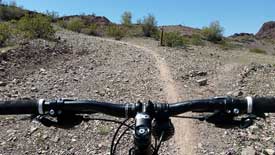 Bear left up old mining road